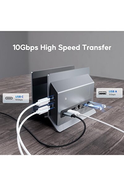 Generic قاعدة توصيل ماك بوك عمودية، قاعدة توصيل PULWTOP لجهاز ماك ميني مع حافظة M.2 NVMe لجهاز ماكبو