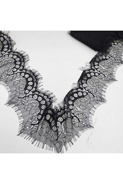Mutkin Sakallı Dantel (KOD A182) ENİ 9 Cm En 1 ADET 3 Metre SİYAH -Giyim Akse...