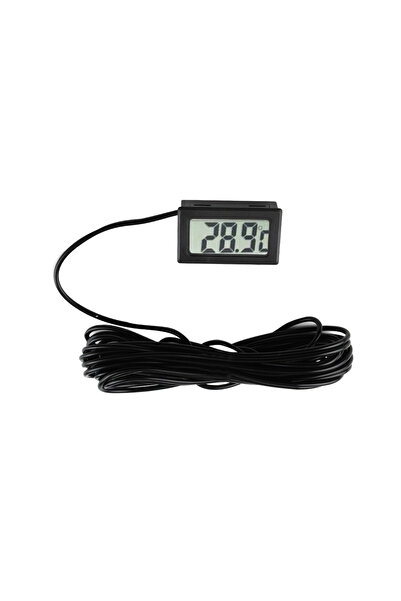 choice2 مقياس حرارة رقمي بشاشة LCD أسود من 5M طراز FY-10، مزود بمستشعر حرارة ...