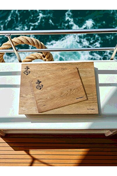 F&S WoodArt Marin Set of 2 - Oak Natural Wood Kitchen Cutting Presentation Meat Bread Chopping Board