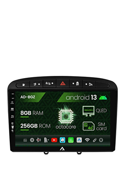 AutoDrop Navigatie Peugeot 308/408 (2008-2013), Android 13, Z-Octacore / 8GB ...