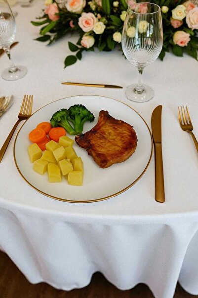 Luminarc Diwali 27 cm Gilded White 6-Piece Serving Plate