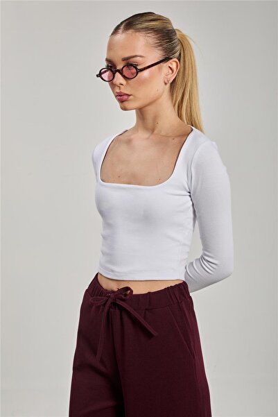 BARRELS AND OIL Women's Square Neck Bodysuit - White