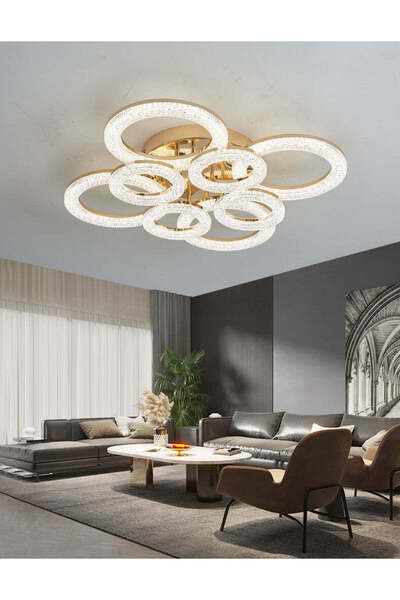 RFAN Πολυέλαιος LED, Μοντέλο J300/4+4, Με Τηλεχειριστήριο, 3 Τύποι Φωτισμού, ...