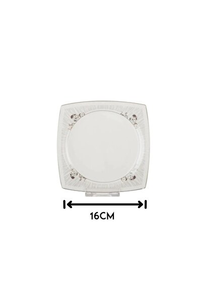 ORIAN 6-piece square porcelain decorated dessert, fruit and breakfast plate set