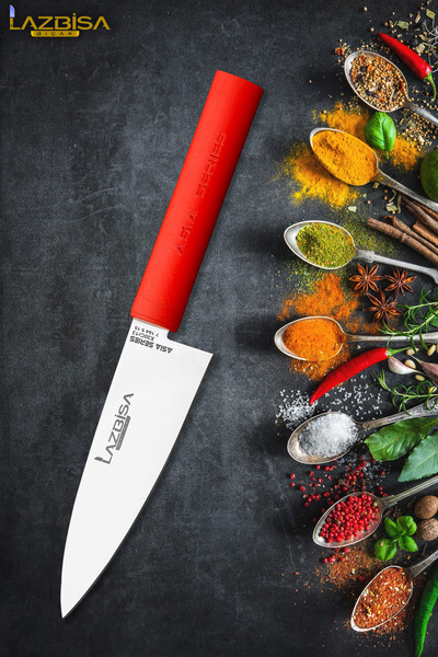 LAZBİSA Asia Serisi Mutfak Bıçak Sivri Şef Bıçağı Et Ekmek Sebze Salata Şef Bıçağı HDS-23