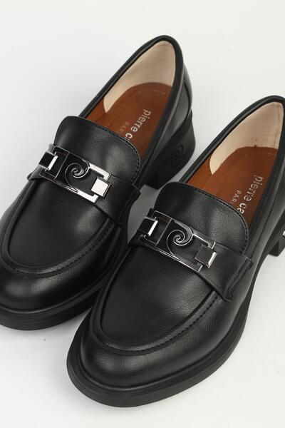 Pierre Cardin Kadın Siyah Cilt Loafer PC-55266