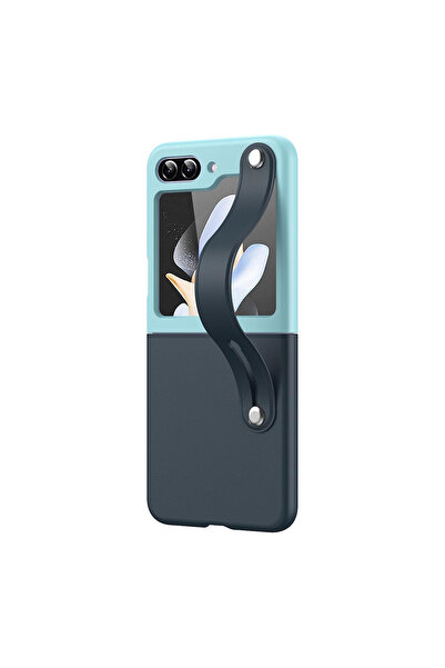 Microcase Samsung Galaxy Z Flip 7 FE / Z Flip 6 Parmak Tutuculu Deri Desen Pl...