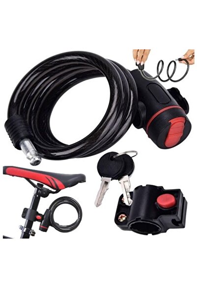 KESNUP Anti-theft lock for bicycle, motorcycle, electric scooter, scooter with saddle holder, Black / Red