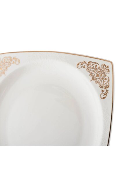 ORIAN 6-piece square porcelain decorated dessert, fruit and breakfast plate set