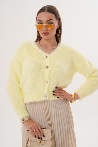 ŞİMAL Women's Bearded Knitwear Knitted Cardigan 255131 -