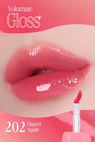 CLIO Pigmentli, Parlak Bitişli Dolgunlaştırıcı Lip Gloss Volumate Gloss 202 Glazed Apple
