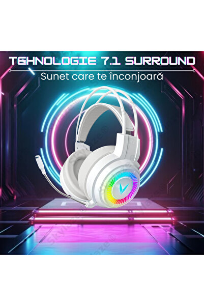 Skylaze Casti gaming G58, RGB, surround HD, microfon cu reducere zgomot, difuzoare 50mm, PC, PS4, PS5, XBOX