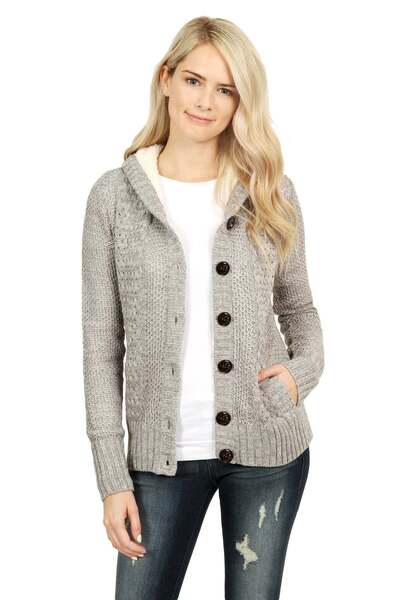WildFashion Cardigan with hood and side pockets S715-18
