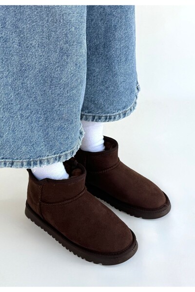 Zerenyus Elsa Premium Brown Suede Style Short Boots