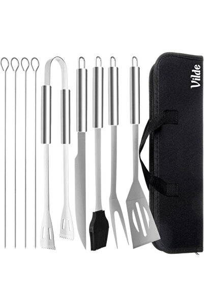 Vilde Set De Ustensile Pentru Gratar, Vilde, Otel Inoxidabil, 10 bucati