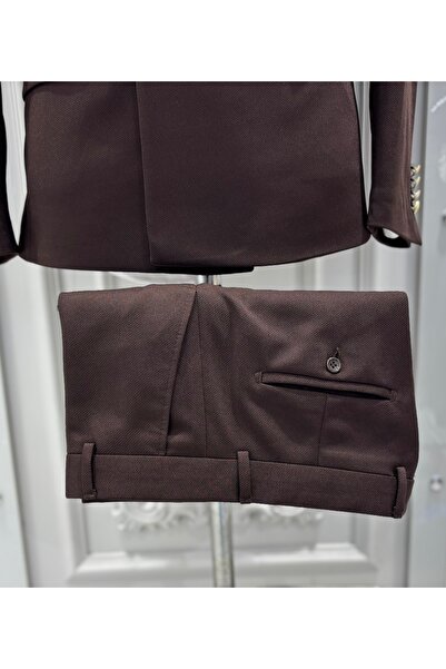 SABRİ ZENGİN Erkek Kruvaze Slim Fit Takım Elbise