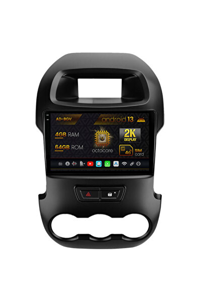 AutoDrop Navigatie Ford Ranger (2011-2015),Android 13,V-Octa/4GB RAM+64GB ROM...