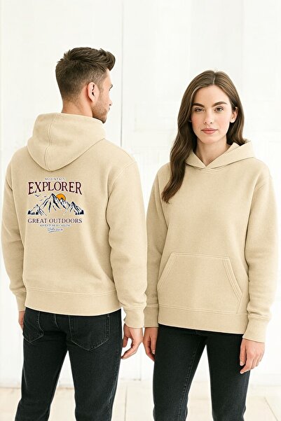 ArtYus Explorer Colorat cu imprimeu cu glugă Swea tricou