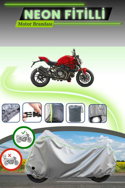 Cemku Fast غطاء محرك متوافق مع دراجة دوكاتي مونستر 1200 S باللون الرمادي الني...