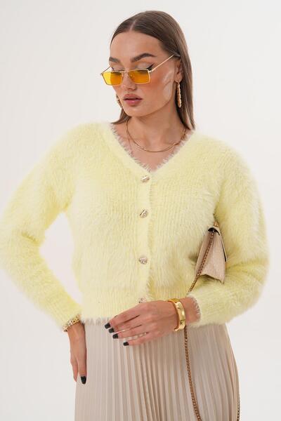 ŞİMAL Women's Bearded Knitwear Knitted Cardigan 255131 -