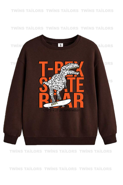 twins tailors Παιδικό φούτερ με στάμπα Brooklyn And Game Handle, 3 τεμαχίων, Unisex, πράσινο-μπεζ-καφέ