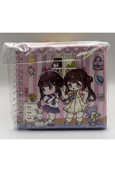 KATREMİA Transparent 13 Sheets Blue Soft Cover Cute Girls Sticker Notebook 12X12