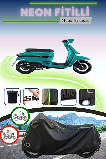 Cemku Fast غطاء محرك لامبريتا V125 متوافق مع نيون فيتيلي، أسود اللون