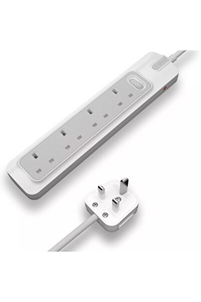 genric مقبس تمديد طاقة رافيد 2990 واط، 4 فتحات، من النوع البريطاني