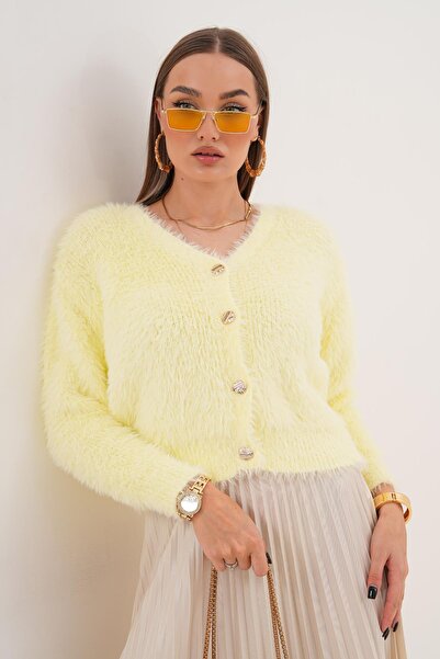 ŞİMAL Women's Bearded Knitwear Knitted Cardigan 255131 -