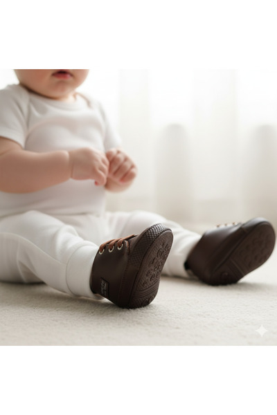 Babexi Newborn Leather Convers Sole Baby Booties