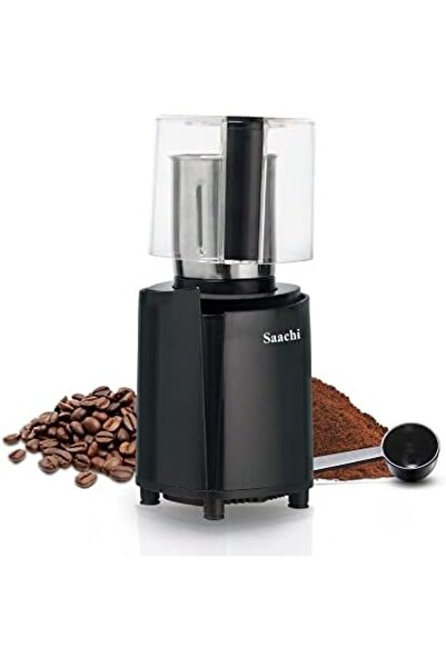 SAACHİ مطحنة قهوة وتوابل NL-CG-4970 - سعة 100 غرام، 150 واط، شفرة من الفولاذ المقاوم للصدأ، بلمسة واحدة