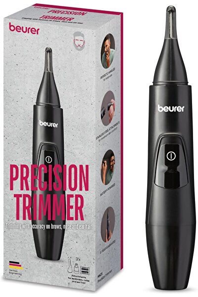 Beurer ماكينة تشذيب دقيقة لتشكيل وتشذيب شعر الحاجبين والأنف والأذن بثلاث شفرا...