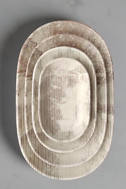 İkram Dünyası Id Fine Atlanta Series Set of 4 Oval Boat Plates