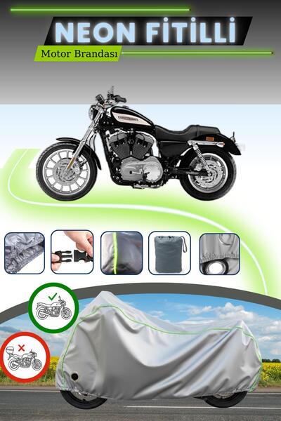 Cemku Fast قماش دراجة نارية متوافق مع نيون فيتيل هارلي ديفيدسون سبورتستر رودستر XL1200R باللون الرمادي