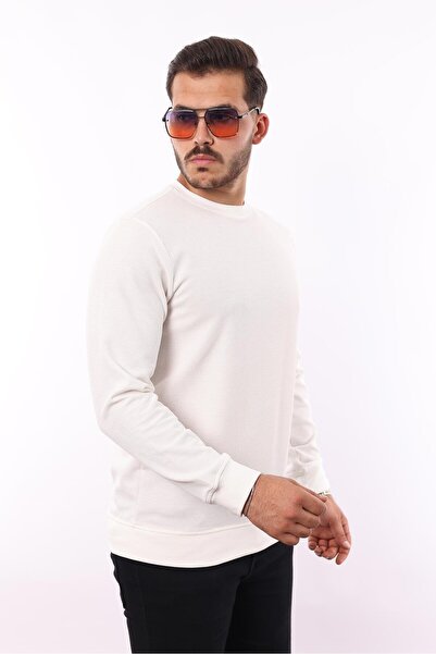 rugatchi Waffle Woven Crew Neck Sweatshirt – Cotton Viscose Regular Fit Exclusive