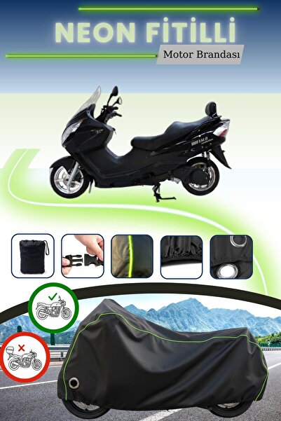 Cemku Fast Black Lock Compatible Neon Corded Mondial 250 Buffalo Compatible Motorcycle Cover