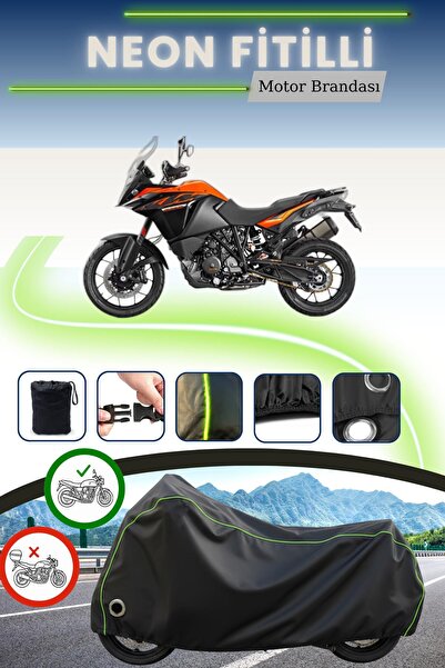 Cemku Fast غطاء محرك متوافق مع KTM 1090 Adventure R من نوع قفل أسود مع حبل نيون
