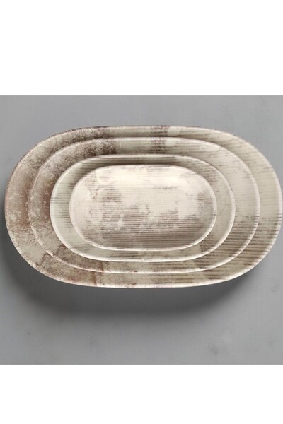 İkram Dünyası Id Fine Atlanta Series Set of 4 Oval Boat Plates