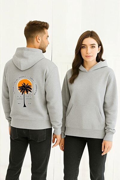 ArtYus Φούτερ Palmiye Renkli με τύπωμα με κουκούλα