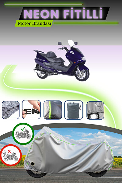 Cemku Fast قماش دراجة نارية متوافق مع نيون فيتيل بيسان سانتانا 125 باللون الرمادي