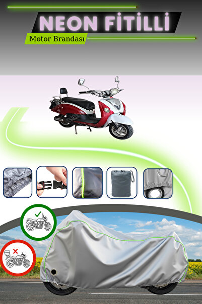 Cemku Fast قماش دراجة نارية متوافق مع Gray Lock Neon Fitilli Kuba Nirvana 150