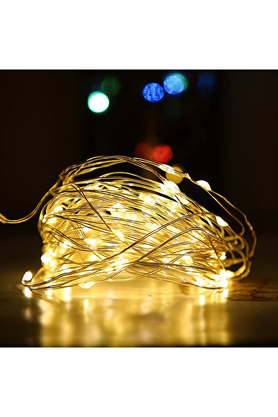 Flippy Instalatie Craciun, 5 metri, 50 LED-uri, cu Baterii si Telecomanda cu 8 functii, Alb cald,