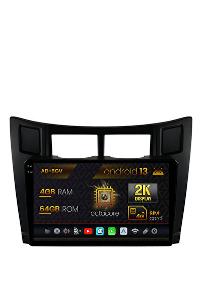 AutoDrop Navigatie Toyota Yaris (2005-2012),Android 13,V-Octa/4GB RAM+64GB RO...