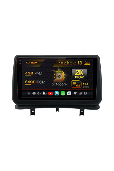 AutoDrop Navigatie Renault Clio 3 (2005-2013),Android 13,V-Octa/4GB RAM+64GB ...