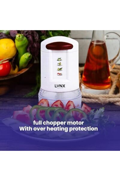 LYNK Electric Chopper 400W by Lynx | 4 Blades for Fast Vegetable Cutting | Stainless Steel | Easy to Use,