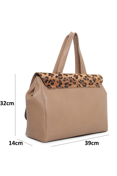 OEM Women's taupe leopard print bag