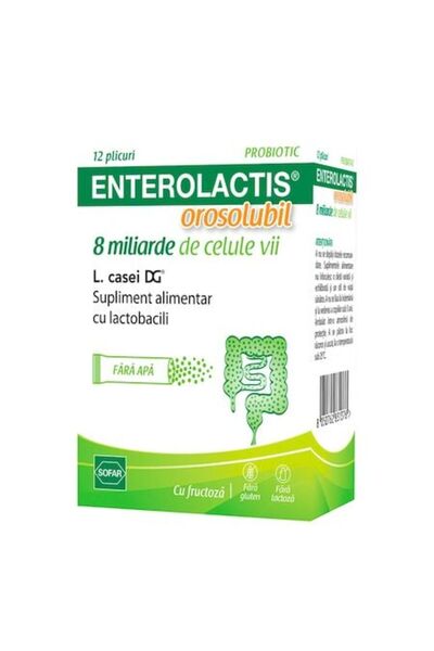 ENTEROLACTIS Pulbere orosolubilă, 12 plicuri, Sofar