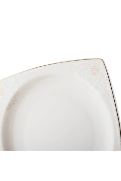 ORIAN 6-piece square porcelain decorated dessert, fruit and breakfast plate set