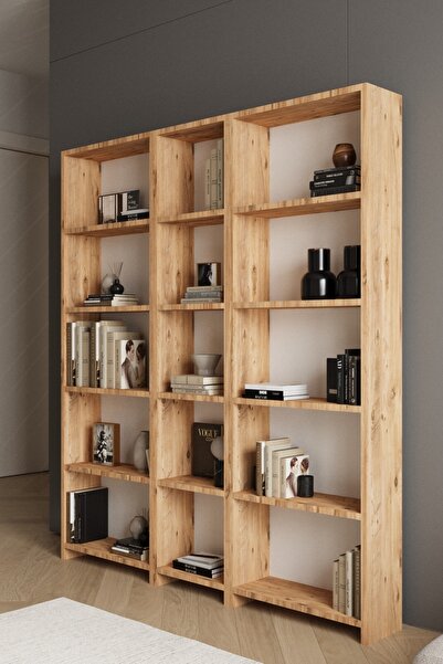 MEK AMİNE 15 RAFLI KİTAPLIK ATLANTİK ÇAM